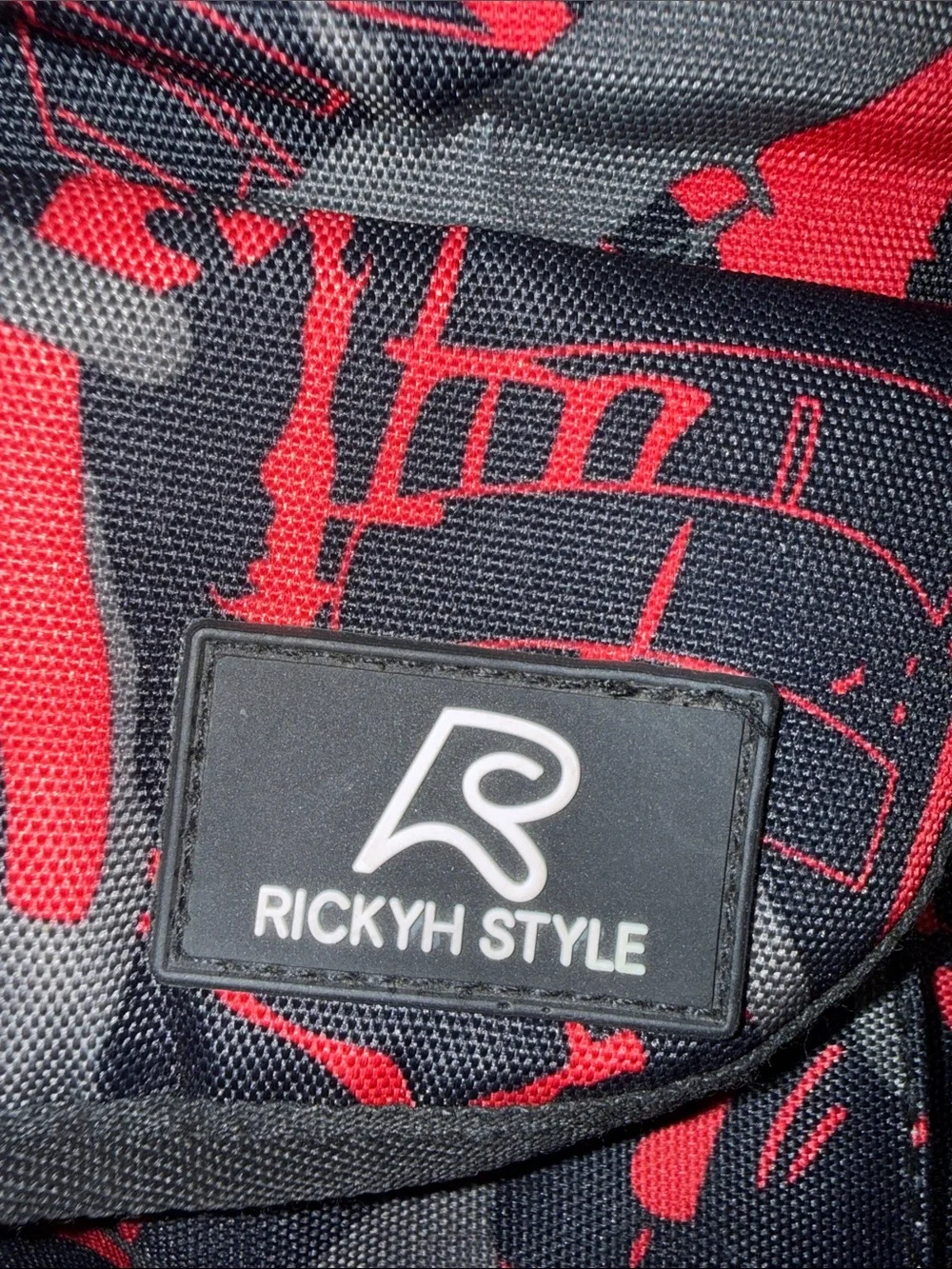 Men's Red & Gray Graphic Backpack